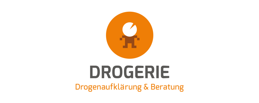 Logo mit Bild und Schrift des Projektes "Drogerie" der Suchthilfe in Thüringen