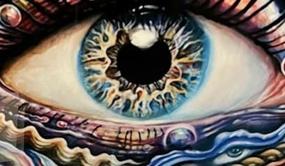 Psychedelic Art work human eye Psychedelic Artwort eines menschlichen Auges