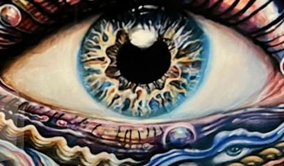 psychdelic art work of a human eye